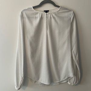 Ann Taylor Polka Dot Blouse keyhole neck size xs
